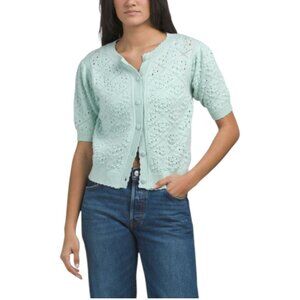 CYRUS Short Sleeve Pointelle Cardigan